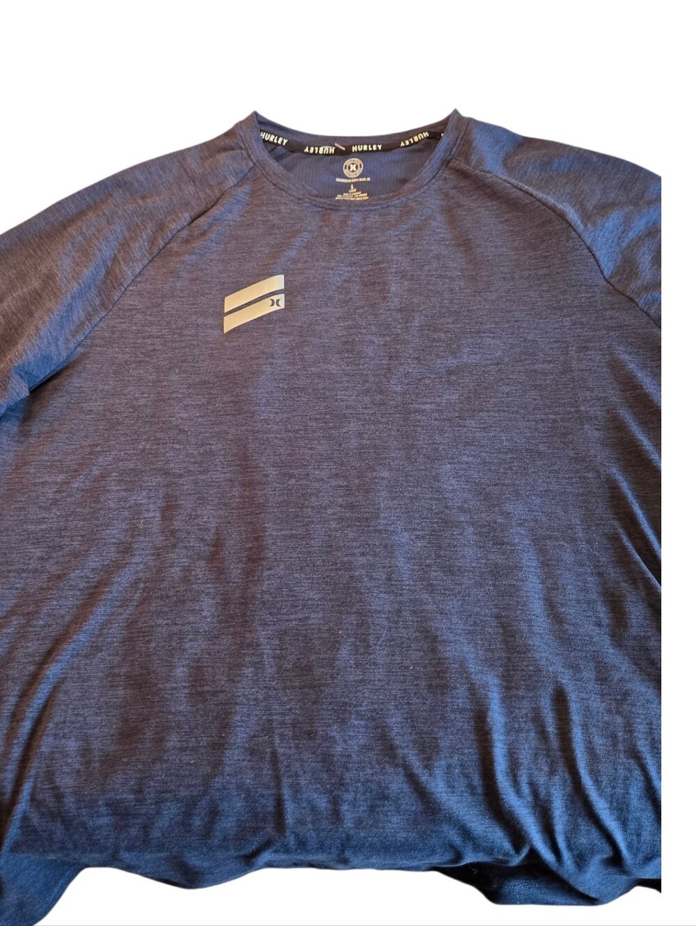Hurley Heather Navy Performance Short Sleeve Shirt Size Large